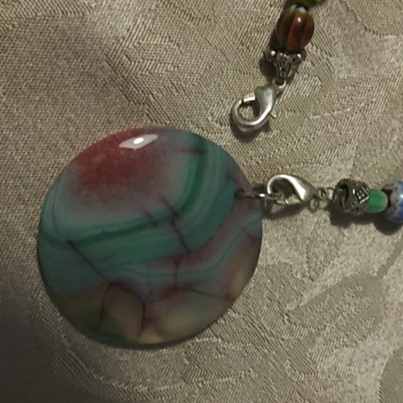 Multicolored and agate necklace - Picture 3 of 5